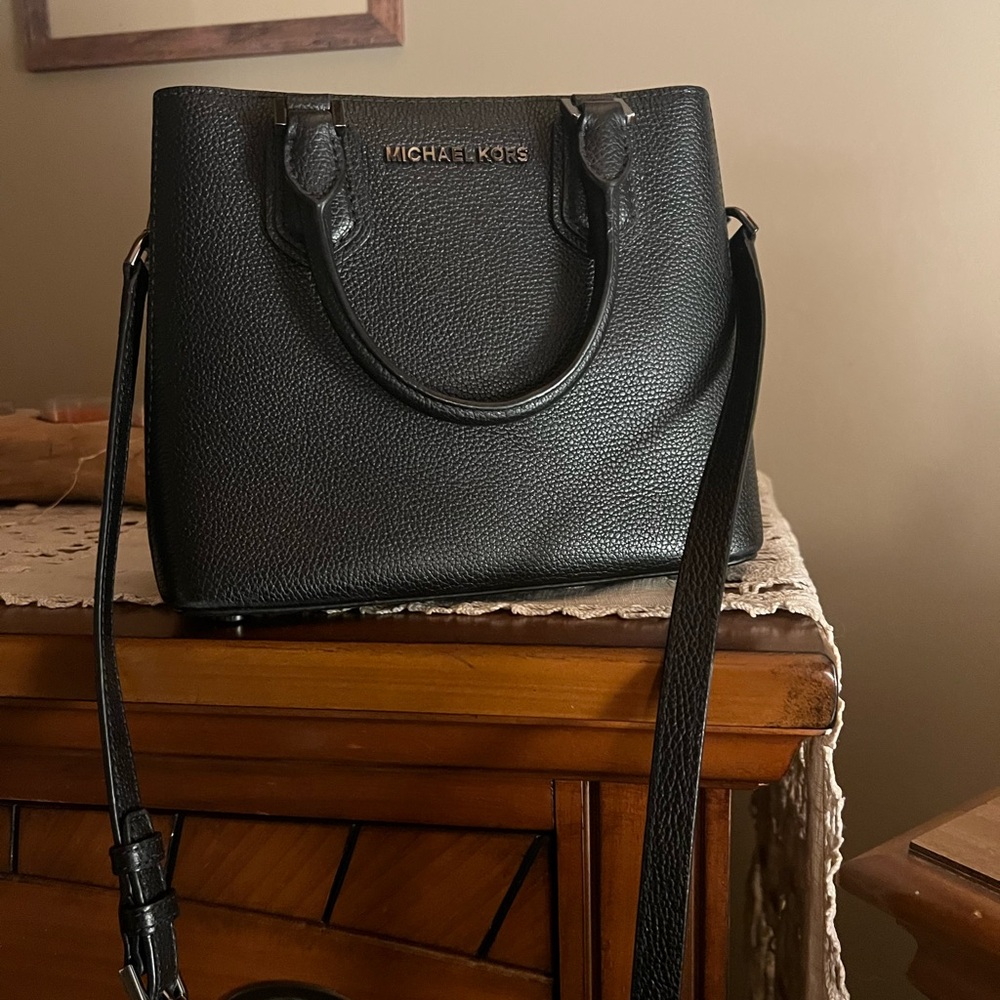 Michael Kors Black Satchel with Gold Hardware